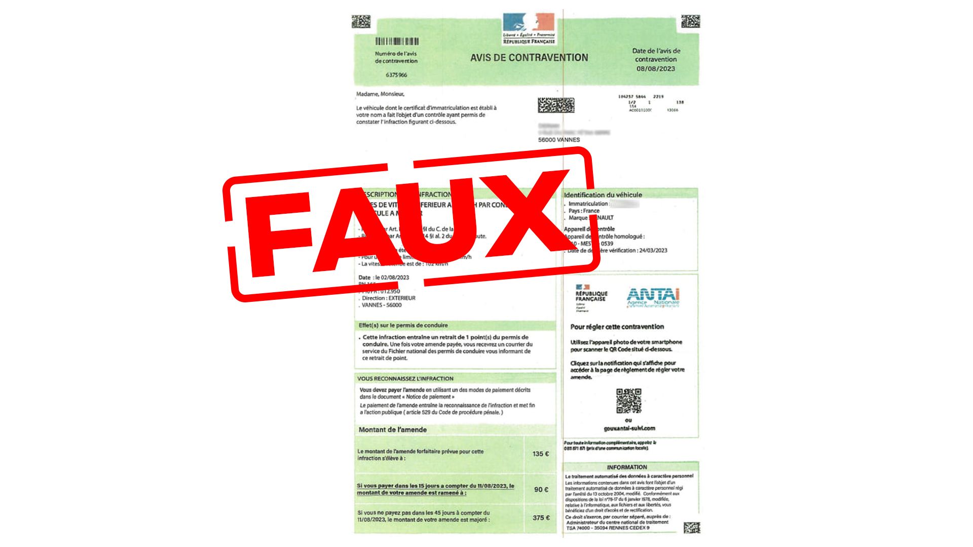 avis de paiement post stationnement